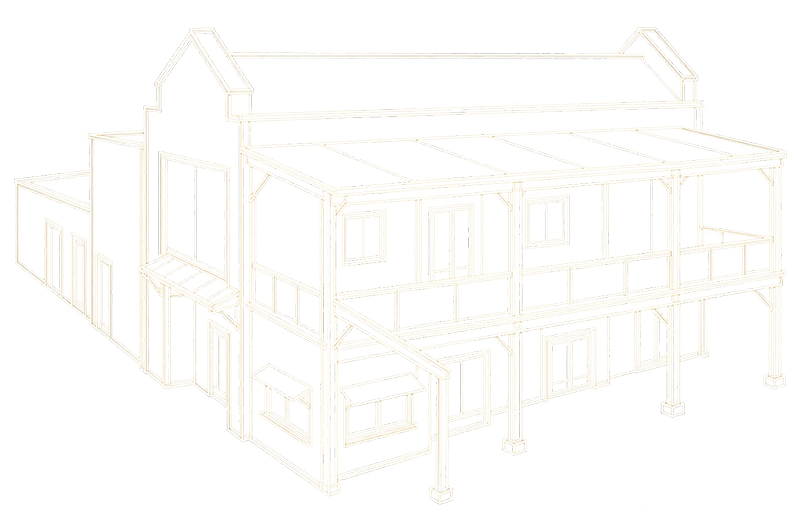 Minimal line drawn illustration of the Cartside PDX building, built by DC Structures